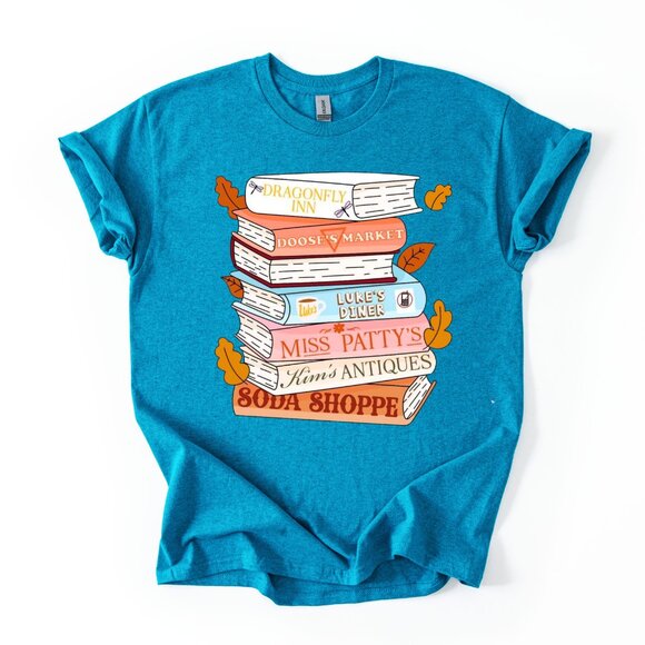 Gilmore Girls Gift T-Shirt Miss Patty's Fall Leaves Book Lover Cozy Graphic Tee - Picture 1 of 3
